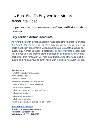 13 Best Site To Buy Verified Airbnb Accounts Host