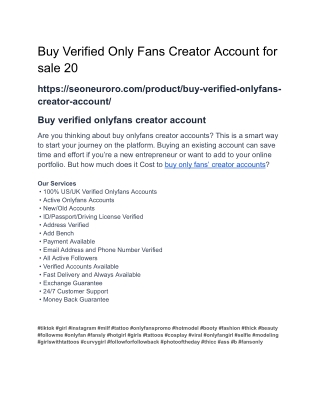 Buy Verified Only Fans Creator Account for sale 20