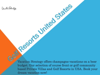 Golf Resorts United States