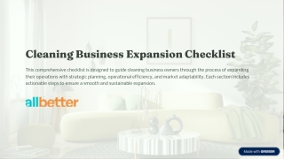 Cleaning Business Expansion Checklist
