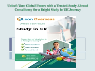 Unlock Your Global Future with a Trusted Study Abroad Consultancy for a Bright Study in UK Journey