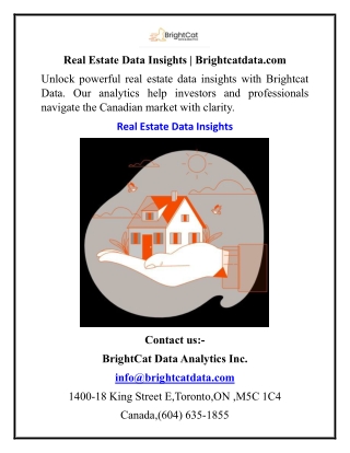 Real Estate Data Insights Brightcatdata.com