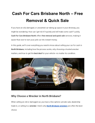 cash for cars brisbane north