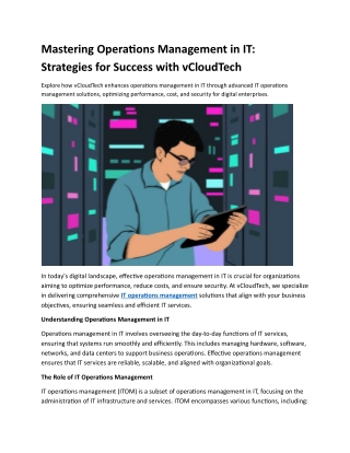 Mastering Operations Management in IT: Strategies for Success with vCloudTech