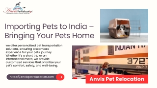Importing Pets to India