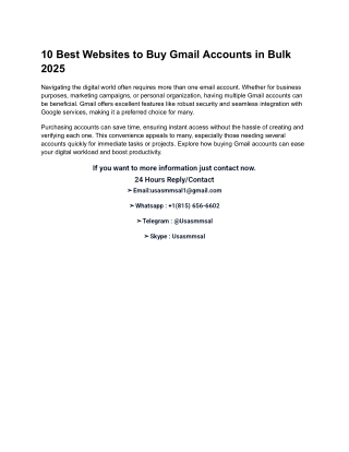 10 Best Websites to Buy Gmail Accounts in Bulk 2025