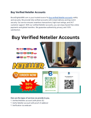 Get Verified Neteller Accounts with Bank & Card Integration – Instant Use