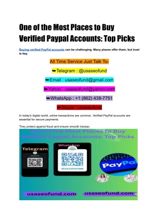 One of the Most Places to Buy Verified Paypal Accounts_ Top Picks