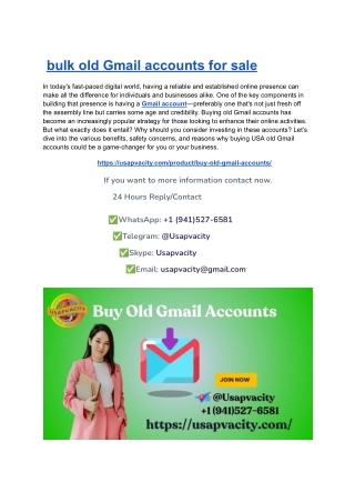 bulk old Gmail accounts for sale