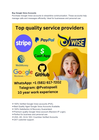 Buy Google Voice Accounts