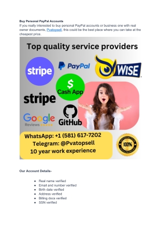 Buy Personal PayPal Accounts
