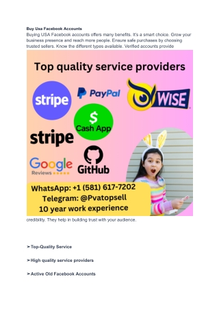 Buy Usa Facebook Accounts