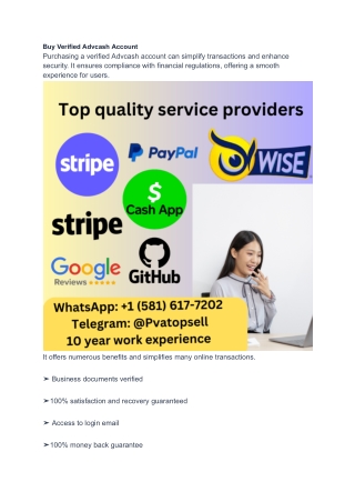 Buy Verified Advcash Account