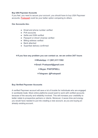 Buy USA Payoneer Accounts