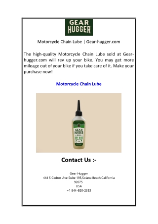 Document1.Motorcycle Chain Lube  Gear-hugger.com