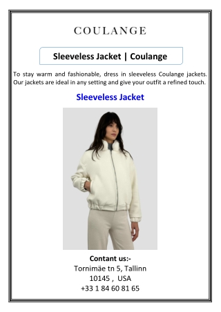 Sleeveless Jacket  Coulange