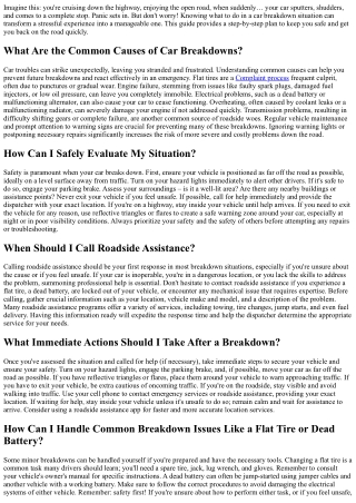 What to Do When Your Car Breaks Down in 2025