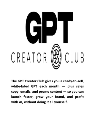 GPT Creator Club by Randy Smith Review Program Digital