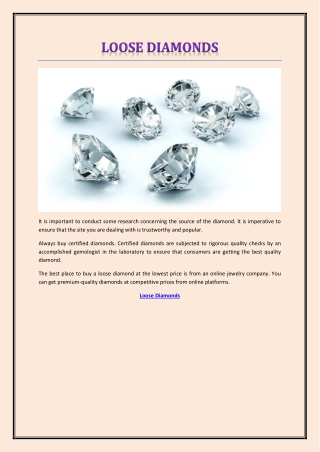 Loose Diamonds