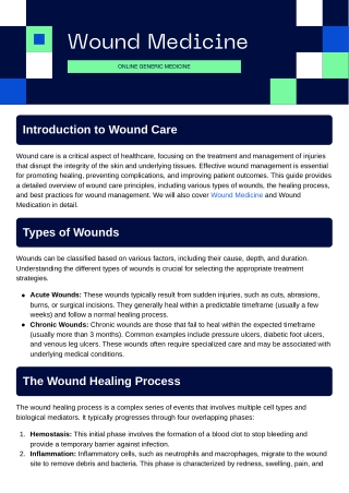 Comprehensive Guide to Wound Medicine: Treatment, Medication, and Advanced Thera