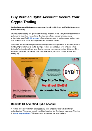Buy Verified Bybit Account_ Secure Your Crypto Trading