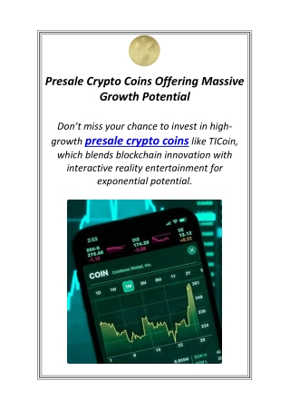 Presale Crypto Coins Offering Massive Growth Potential