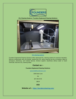 CO₂ Cleaning Systems | Founders Engineered Cleaning Solutions