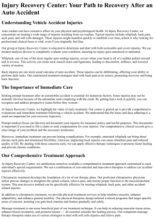 Injury Recovery Center