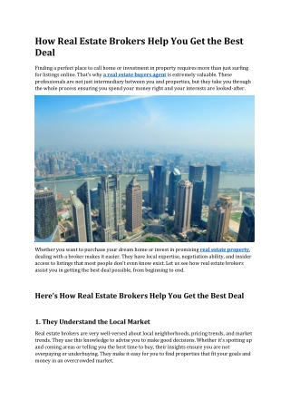 How Real Estate Brokers Help You Get the Best Deal (1)