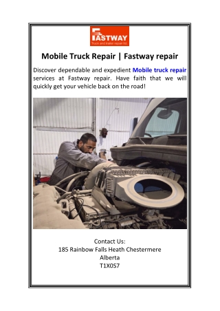 Mobile Truck Repair  Fastway repair