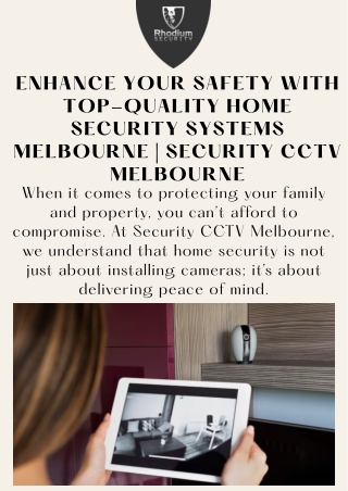 Reliable Home Security Systems Melbourne | Security CCTV Melbourne