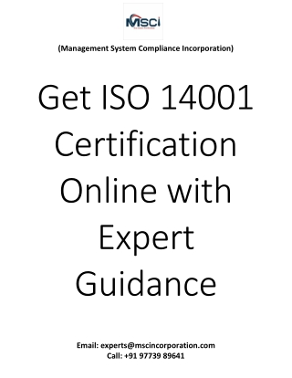Get ISO 14001 Certification Online with Expert Guidance