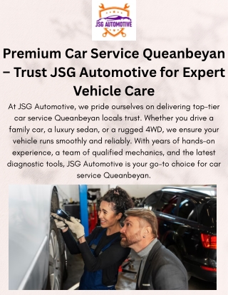 Reliable Car Service Queanbeyan – Expert Care by JSG Automotive