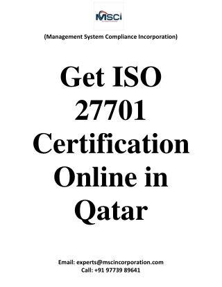 Get ISO 27701 Certification Online in Qatar