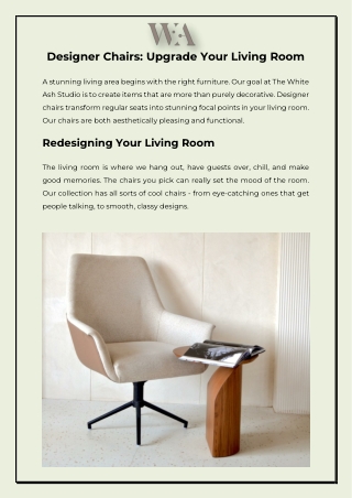 Designer Chairs Upgrade Your Living Room