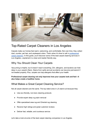 Post 15 - Top-Rated Carpet Cleaners in Los Angeles