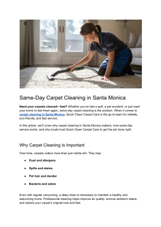 Post 17 - Same-Day Carpet Cleaning in Santa Monica