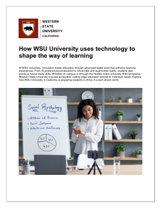 How WSU University uses technology to shape the way of learning