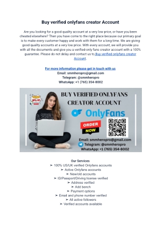 Buy verified onlyfans creator Account
