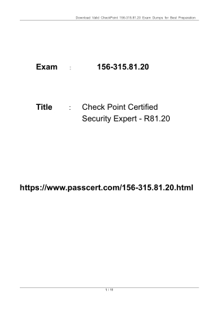 Download 2025 Check Point CCSE R81 156-315.81.20 Dumps