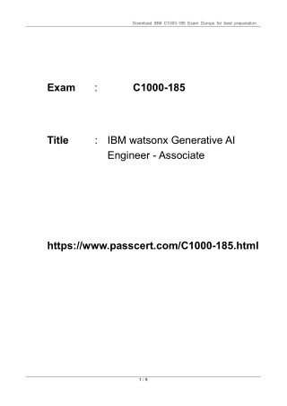 C1000-185 IBM watsonx Generative AI Engineer Dumps