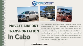 Private Airport Transportation In Cabo