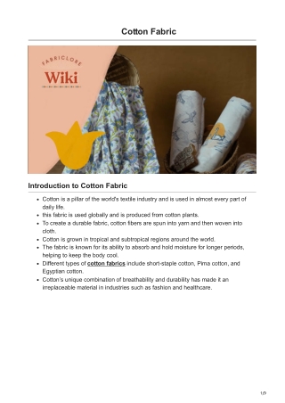 Buy Cotton Fabric in the USA