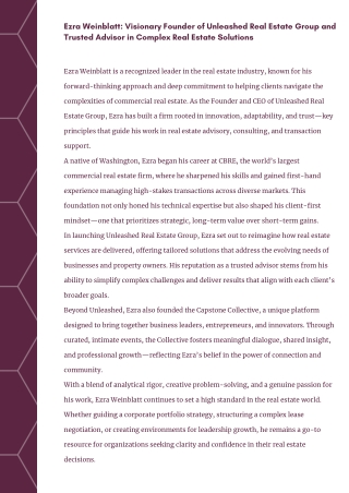 Real Estate - Ezra Weinblatt