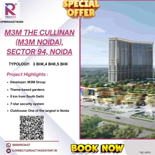 M3M The Cullinan Sector 94 Noida – Luxury Residences in the Heart of Noida