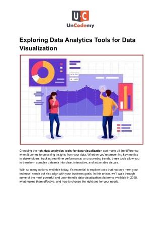 Exploring Data Analytics Tools for Data Visualization