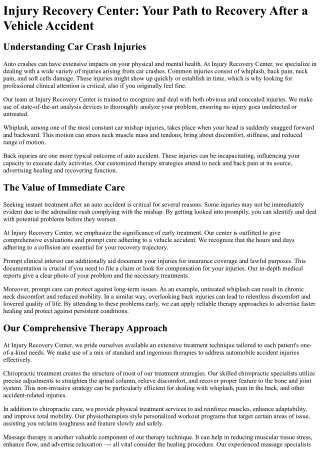 Injury Recovery Center