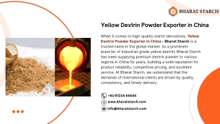Yellow Dextrin Powder Exporter in China
