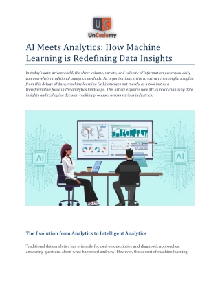AI Meets Analytics: How Machine  Learning is Redefining Data Insights