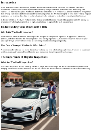 Protecting Your Vehicle: The Benefits of Regular Windshield Inspections